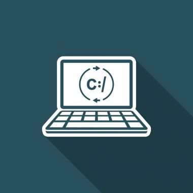 Network kontrolü-vektör düz simgesi veri değişimi