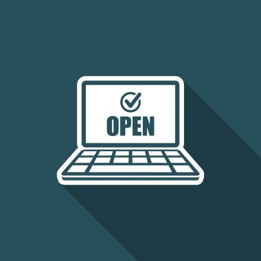 E-ticaret onay açık - vektör düz simgesi