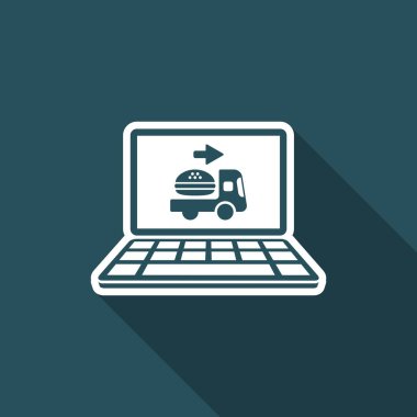 Fast food teslim hizmeti - vektör düz simgesi