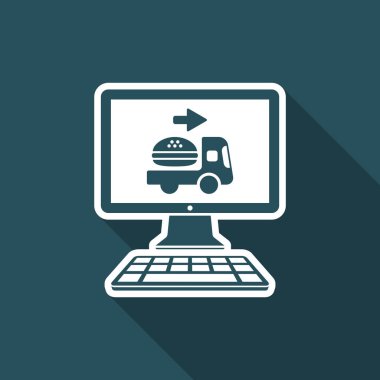 Fast food teslim hizmeti - vektör düz simgesi