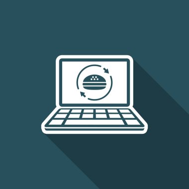 Online hızlı yemek servisi - vektör düz simgesi