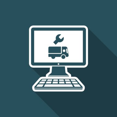 Online kamyon yardım - vektör düz simgesi