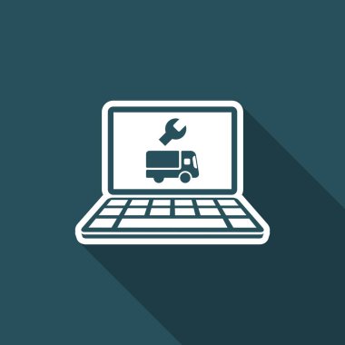 Online kamyon yardım - vektör düz simgesi