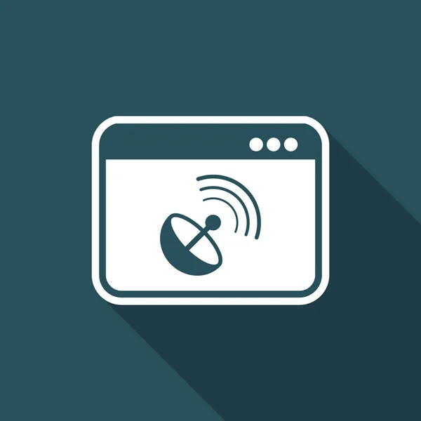 Computer en antenne aansluiting - Vector platte pictogram — Stockvector