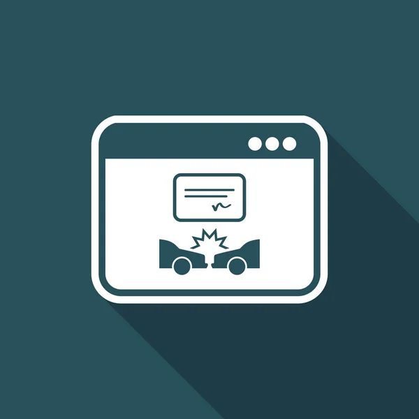 車のクラッシュ - ベクトル フラット アイコンのオンライン ドキュメント — ストックベクタ