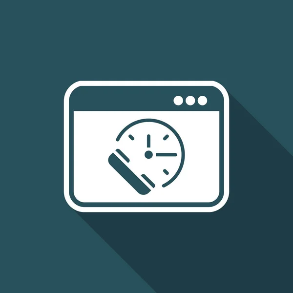 Bel voor afspraak - onlinediensten - Vector platte pictogram — Stockvector