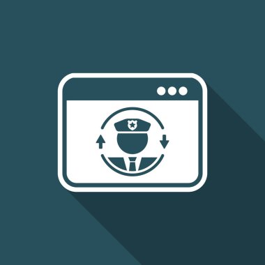 Bilgisayarın tam koruma - vektör düz simgesi