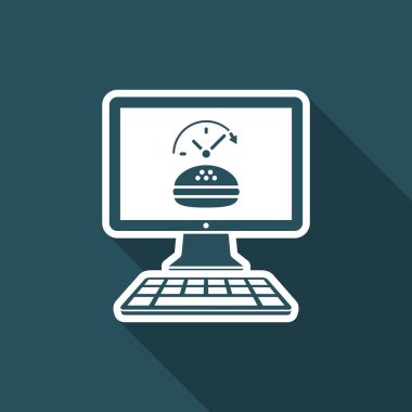 Fast food tam zamanlı hizmet - vektör düz simgesi