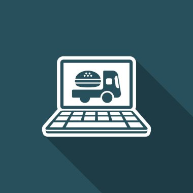 Online Fast food teslim - vektör düz simgesi