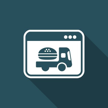 Online Fast food teslim - vektör düz simgesi