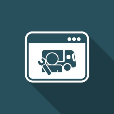 Online yardım kamyon - düz simge vektör