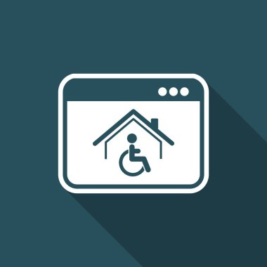 Çevrimiçi hizmetler devre dışı - vektör düz simgesi için konut