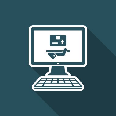 Online Teslimat Servisi - vektör düz simgesi