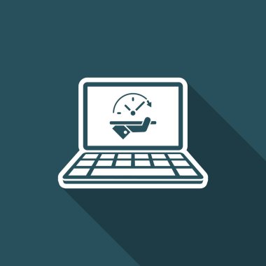 Yüksek hızlı performansları bilgisayar online - vektör düz simgesi