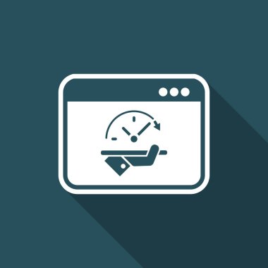 Yüksek hızlı performansları bilgisayar online - vektör düz simgesi