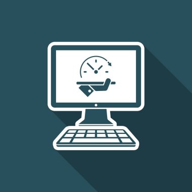 Tam zamanlı online hizmetler - vektör düz simgesi