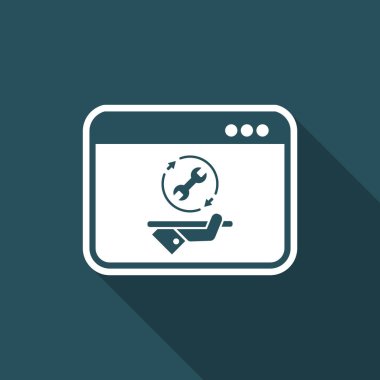 Sabit bilgisayar yardım hizmetleri - vektör düz simgesi