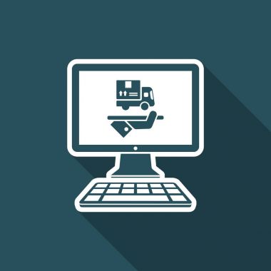 Online Teslimat Servisi - vektör düz simgesi