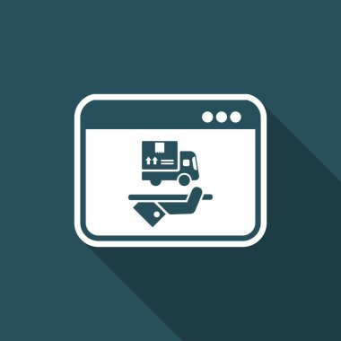 Online Teslimat Servisi - vektör düz simgesi