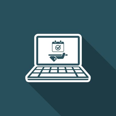 Randevu tarihi online - vektör düz simgesi