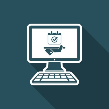 Randevu tarihi online - vektör düz simgesi