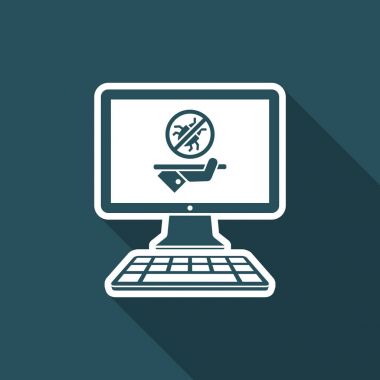 Bilgisayar virüsten koruma hizmetleri - vektör düz simgesi