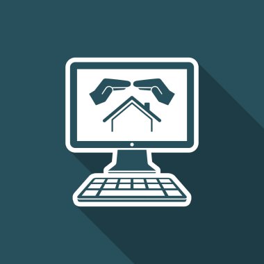 Yaşam koruma - vektör simge bilgisayar Web sitesi veya applicat için