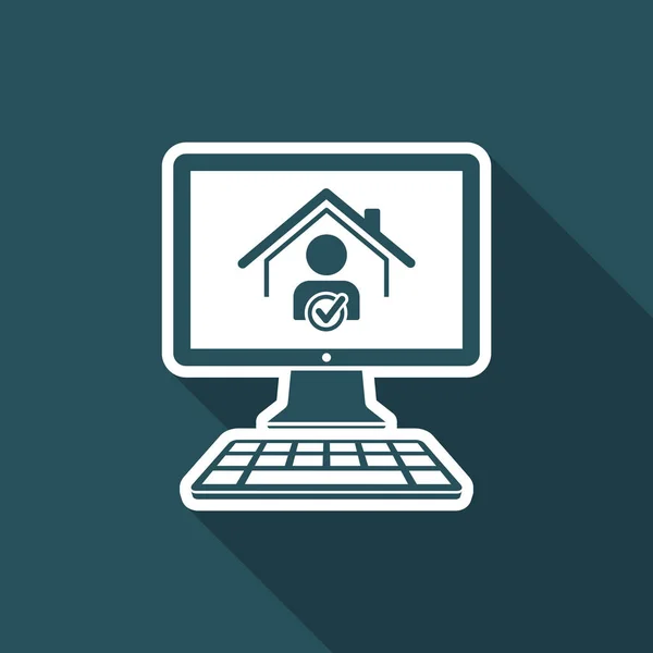 Check house - Vector icono para el sitio web de la computadora o aplicación — Vector de stock