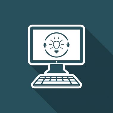 Online - vektör simge bilgisayar Web sitesi veya applicat için beyin fırtınası