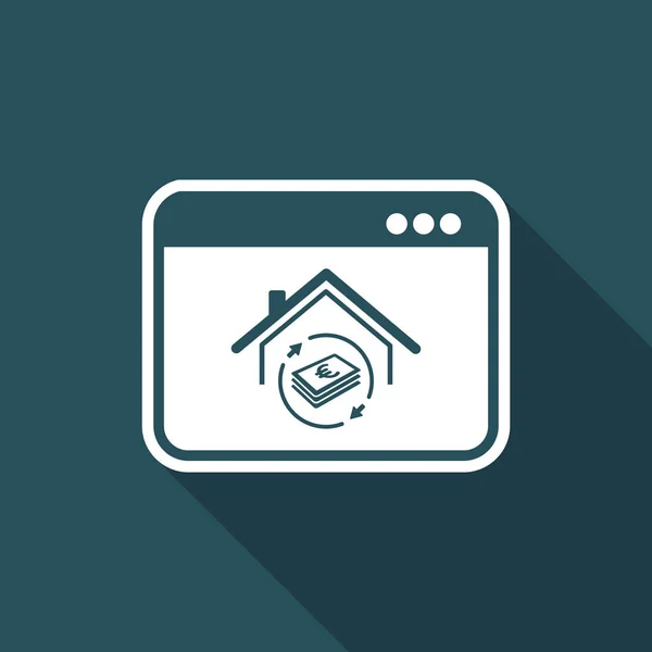 Inversión inmobiliaria - Vector icono para el sitio web de la computadora o aplicación — Archivo Imágenes Vectoriales