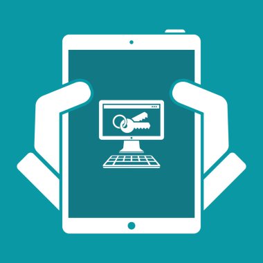 Bilgisayar parola - düz en az simgesi