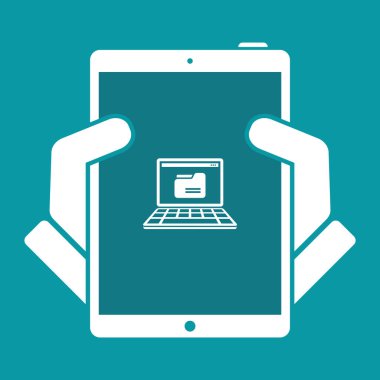 Klasör en az kutsal kişilerin resmi üstünde laptop - düz