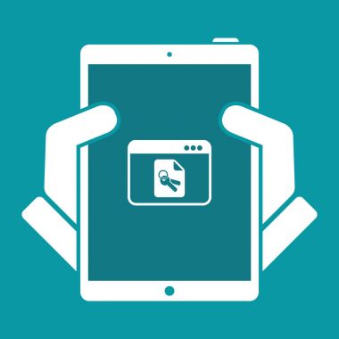 Korumalı belge simgesi - vektör düz en az simgesi