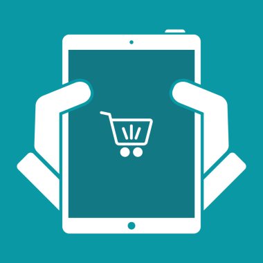 Alışveriş arabasının düz simgesi