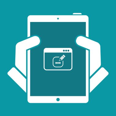 İleti kutusu metni bilgisayar - vektör simge üzerinde