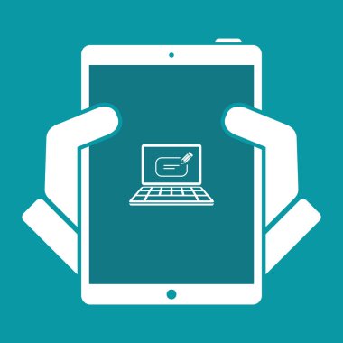 İleti kutusu metni bilgisayar - vektör simge üzerinde