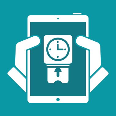 Masa saati içinde kart - vektör düz simgesi