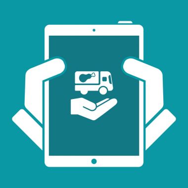 Gıda teslim hizmeti - vektör düz simgesi