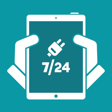 web 7/24 ağ hizmetleri - vektör simgesi