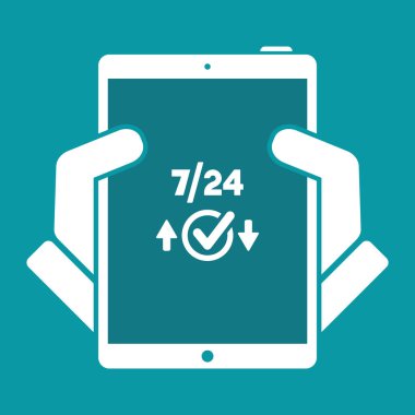 7/24 transfer hizmetleri - vektör web simgesi kontrol