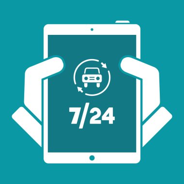 Otomotiv Hizmetleri 7/24 - vektör web simgesi