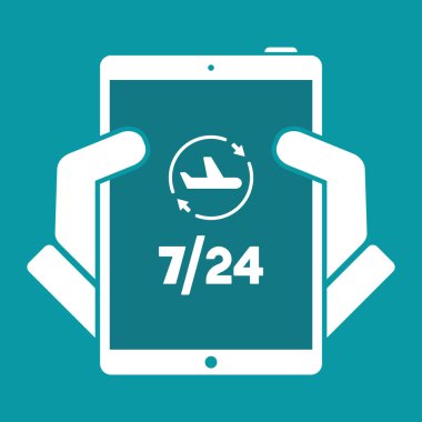 Havayolu Hizmetleri 7/24 - vektör web simgesi