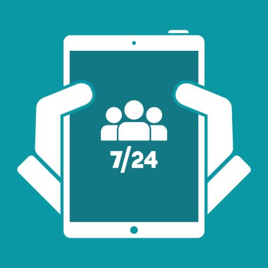 Takım Hizmetleri 7/24 - vektör web simgesi