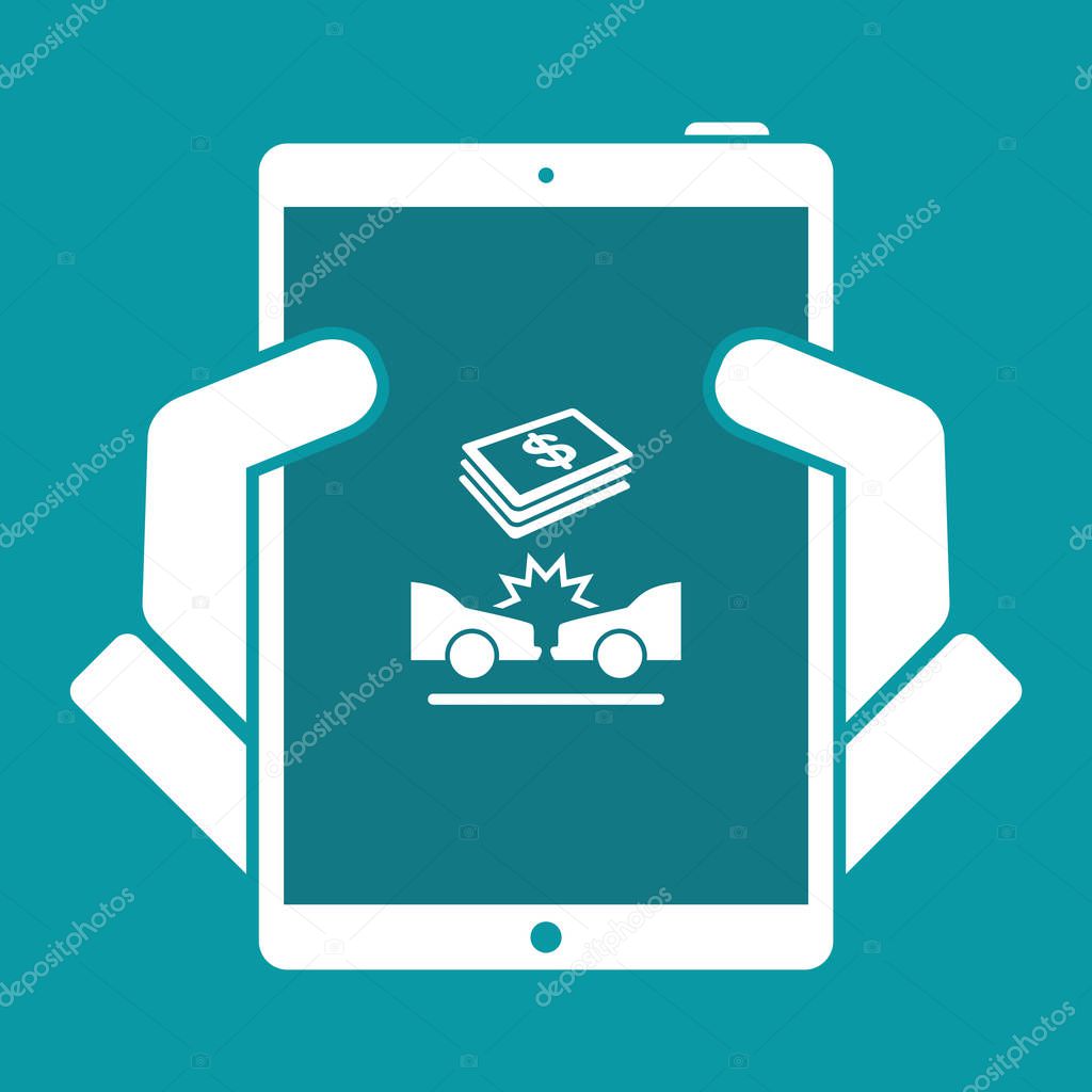 Car insurance payment - Dollars - Vector web icon