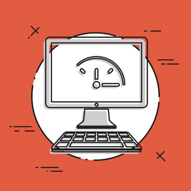 Tam zamanlı online hizmetler - vektör düz simgesi