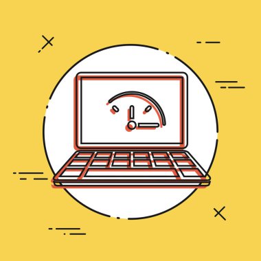 Tam zamanlı online hizmetler - vektör düz simgesi