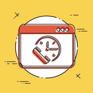 Randevu - çevrimiçi hizmetler - vektör düz simgesini arayın