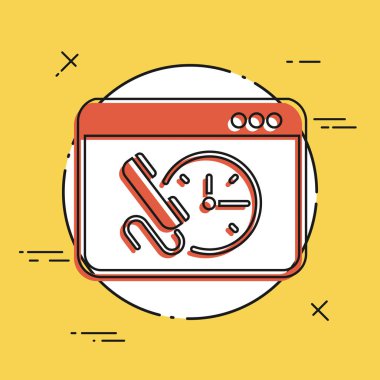 Bizi randevu - Web sitesi düğmesi - vektör düz simgesini arayın