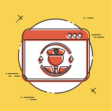 Bilgisayarın tam koruma - vektör düz simgesi