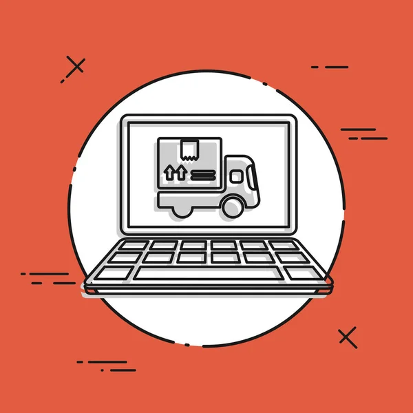 Courier website knop - Vector platte pictogram — Stockvector